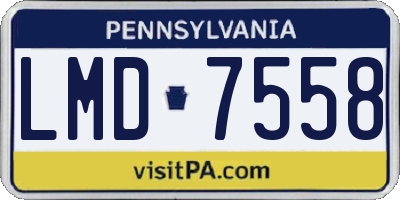 PA license plate LMD7558