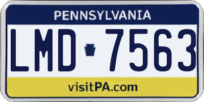 PA license plate LMD7563