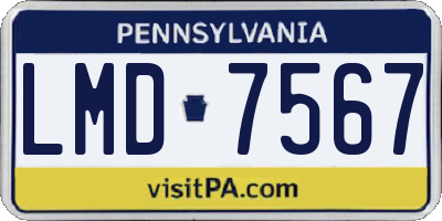 PA license plate LMD7567