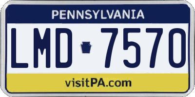 PA license plate LMD7570