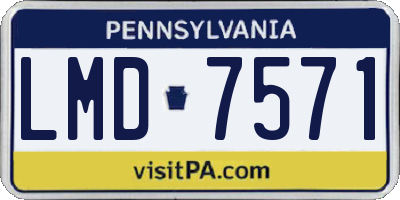 PA license plate LMD7571