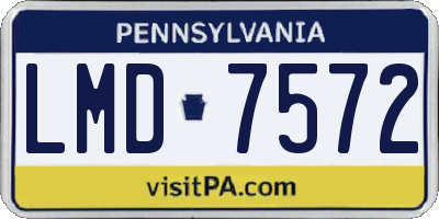 PA license plate LMD7572