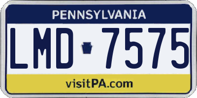 PA license plate LMD7575