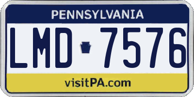 PA license plate LMD7576