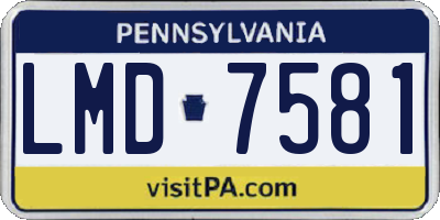 PA license plate LMD7581