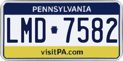PA license plate LMD7582