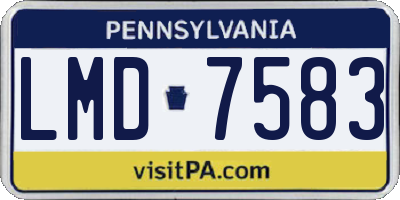 PA license plate LMD7583