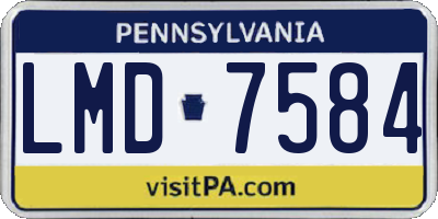 PA license plate LMD7584