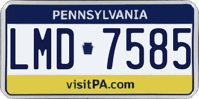 PA license plate LMD7585
