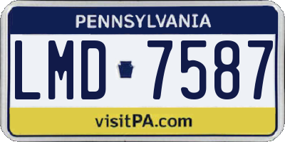 PA license plate LMD7587
