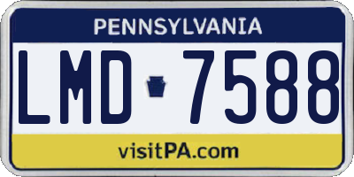 PA license plate LMD7588