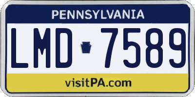 PA license plate LMD7589