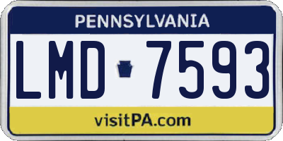 PA license plate LMD7593