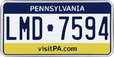 PA license plate LMD7594