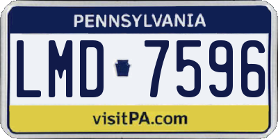 PA license plate LMD7596