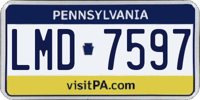 PA license plate LMD7597