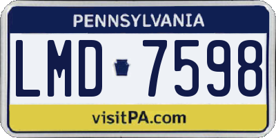 PA license plate LMD7598