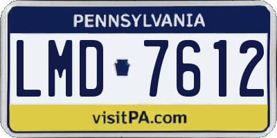 PA license plate LMD7612