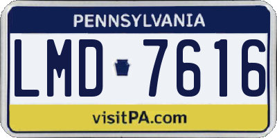 PA license plate LMD7616