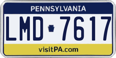 PA license plate LMD7617