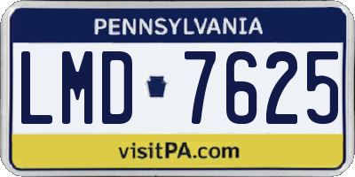PA license plate LMD7625