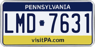PA license plate LMD7631