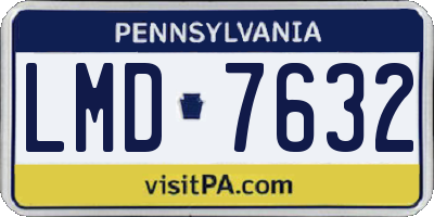 PA license plate LMD7632
