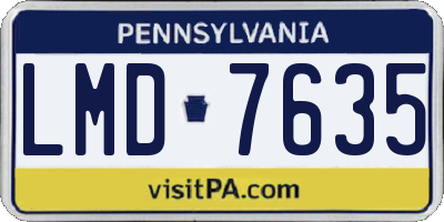 PA license plate LMD7635