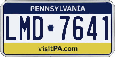 PA license plate LMD7641