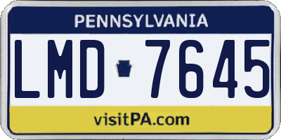 PA license plate LMD7645