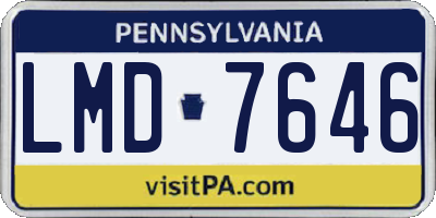 PA license plate LMD7646