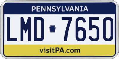 PA license plate LMD7650