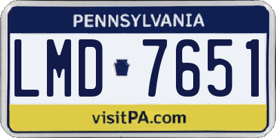 PA license plate LMD7651