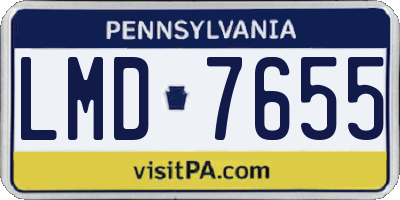 PA license plate LMD7655