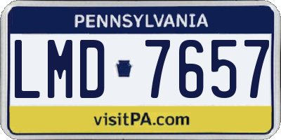 PA license plate LMD7657