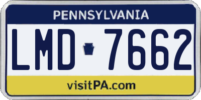 PA license plate LMD7662