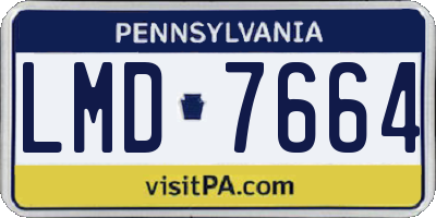PA license plate LMD7664