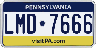 PA license plate LMD7666