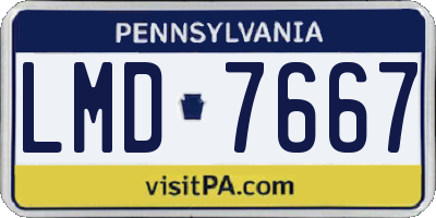 PA license plate LMD7667