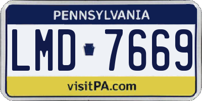 PA license plate LMD7669