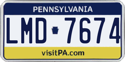 PA license plate LMD7674