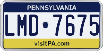 PA license plate LMD7675