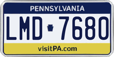 PA license plate LMD7680