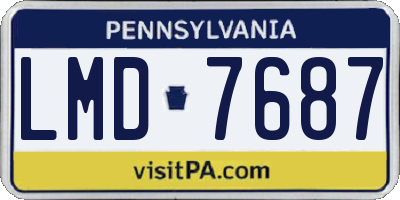 PA license plate LMD7687