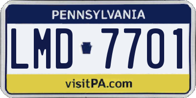 PA license plate LMD7701