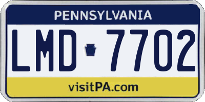 PA license plate LMD7702