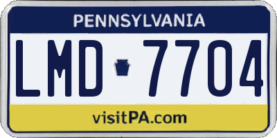 PA license plate LMD7704