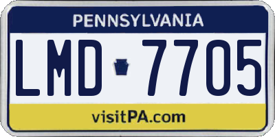 PA license plate LMD7705