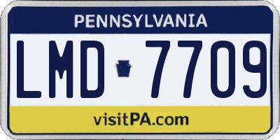PA license plate LMD7709