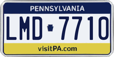 PA license plate LMD7710